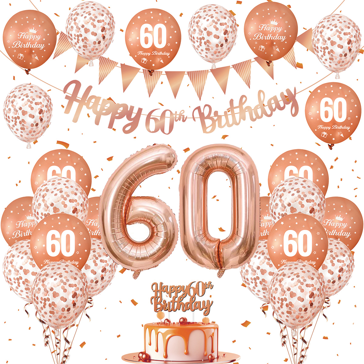 Science Of Happiness - 1Set Rose Gold Birthday Decoration Birthday